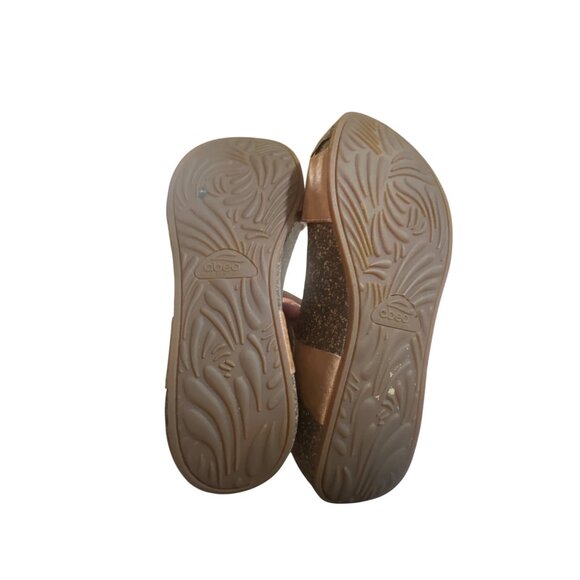 Abeo Womens Tan Leather Wedge Sandals Size 8.5 - Picture 6 of 7